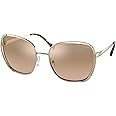 Michael Kors Women's MK1090 Amsterdam Light Gold/Silver Khaki Square Non-Polarized Sunglasses Flash One Size