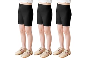 FUIPVGI 3 Pantalones Cortos Negros Niñas, Pantalones Cortos Verano, Algodón, Niños, Pantalones de Seguridad (FR/ES, 18 Meses - 24 Meses)