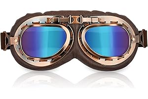 ds. distinctive style Occhiali per Cosplay Vintage Antivento Moto Occhiali per Costume di Halloween