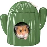BUCATSTATE Hamster i&ccedil;in seramik ev, kakt&uuml;s şeklinde, b&uuml;y&uuml;k girişler, soğuk yatak, chilla, sı&ccedil;an, fare, fare (L) ile yaz i&ccedil;in 
