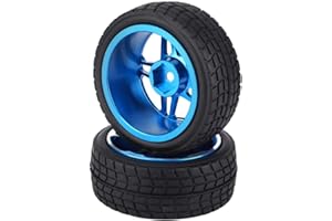 VGEBY1 2 Pezzi 1/10 RC Pneumatico, Pneumatico di Gomma del Camion del Camion del Telecomando per ZD Racing On-Road Car(Blu)