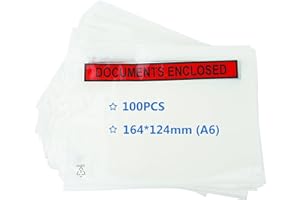 PACK4YA A6 Document Enclosed Wallets 164 x 124 mm Peel and Seal Envelopes for Invoices, Packing Lists or Notes, Self Seal Packaging Packing Shipping Postage Pouches Bags (Pack of 100)