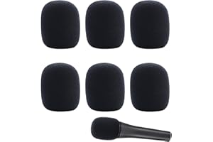 HJDJBD 6 Stück Schwarz Popschutz Mikrofon,popschutz,pop filter,mikrofon popschutz,schaumstoff,Windschutz Schaumstoffabdeckung Muff,Anti-Bruit Pop Schutz Schaumstoff Microphone,Handmikrofon Popschutz