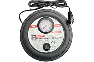 CARALL JF3637 Pompe compresseur d'air Portable pour Voiture Moto vélo avec Allume-Cigare s'arrête automatiquement avec lumière LED pour Une Utilisation Nocturne