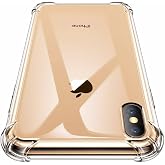 Ehr. iPhone X/XS Uyumlu Darbe &Ouml;nleyici Sararmaya Dayanıklı Airbag Korumalı Ultra Slim TPU Şeffaf Silikon Kılıf (Şeffaf, iPhon
