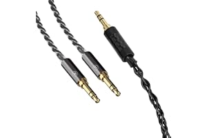 Linkidea Upgrade 6N-ljudkabel kompatibel med HIFIMAN Edition XS, SUNDARA, Arya, HE400SE, Ananda och Denon AH-D7200, 3,5 mm hane till dubbel 3,5 mm hane, 1,5 m