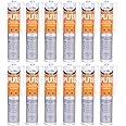 (BOX OF 12) PU18 White Polyurethane Adhesive Sealant High Strength PU Window Marine Auto …