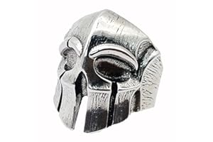 KONFEN Spartan Ring Silber Damen Herren, Totenkopf Verstellbar Offener Ringe Wikinger Schmuck, Drachenklaue Ring, Eule Mondstein Ring, Olivgrün/Gepard Zirkonia Ring, Zeigefinger Fußringe Unisex
