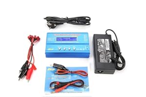 FAFEICY B6 80W Ładowarka do Akumulatorów LiPo/Li-ION/LiFe (1-6S), NiMH/NiCd (1-15S) z Wyświetlaczem LCD, Równoległym Ładowaniem i Adapterem DC 10-20V (Wtyczka UE)