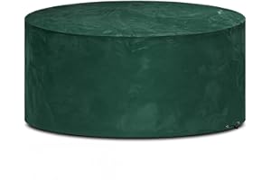 Funshot Round Garden Furniture Covers Waterproof, Windproof, Anti-UV, Outdoor Round Patio Set Table Cover for Garden Furniture Cover Circular for Table and Chair, Ø100x71cm