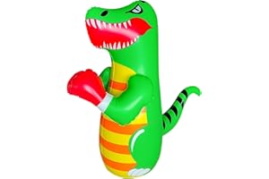 SUNSHINEMALL Sac de Frappe Lourd pour Les Enfants Boxe Dummy Gonflable Dinosaure Cool Fun Jouets pour Les garçons Cadeaux de Sport activités de Plein air Yard Games