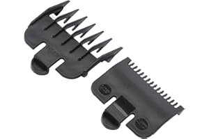 WNSC Clipper Guards Cutting Guides, Easy Buckle Easily Position Control Length Humanized Design Attachment Guide Combs Complete Accessories for Barber Shop(black)