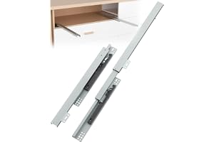 Furniware 400 mm undermonterade lådlöpare mjuk stängning full förlängning 1 | Dolda bottenmonterade glidskenor, dolda styrskenor för köksskåp, utdragbara hyllor, skåp, byråer, 45 kg belastning