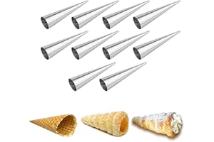 GMMH 10 St Cannoli Schillerlockenform aus Edelstahl, Backform für Schaumrollen Hörnchen Sahnerollen Cremerollen Trubotschki Schillerlocken zum Backen