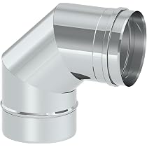 Edelstahl Schornstein-Winkel Drehbar 0-45° – Ø 130 Mm, 0,6 Mm Wandstärke, Für Hausschornsteine