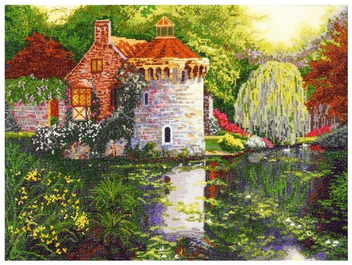 'Candamar Designs Kreuzstichset "scotney Castle Garden von Charles Counted, Weiß