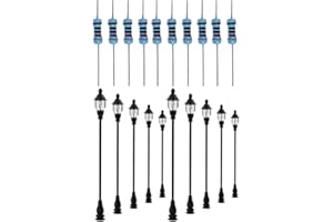 DAZZLEEX Lampada Modello a LED, 10 Pezzi 1:87 Modello di Treno Ferroviario Scala OO/Ho Lampioni Lampione Stradale a LED