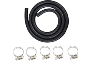 MYTHOSURGE 1 Meter Benzinschlauch 10mm Innendurchmesser Kraftstoffschlauch mit 5 Stücke Schlauchschellen Kraftstoffleitung für Rasenmäher, Auto, Traktor, Kleine Motoren