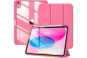 TiMOVO Cover per iPad A16 11 Generazione 11 Pollici 2025, iPad 10 Generazione 2022 10,9 Pollici con Portapenne, Custodia con Trasparente, Funzione di Auto Sveglia/Sonno, Anguria Rossa