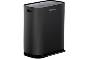 Homra Poubelle Cuisine Tri Selectif 60 litres Rockx | Poubelle à Pédale Double Compartiment 2x30l | Bac à Ordures Inox avec 2 bac | Système de Tri Anti Odeur et Fermeture Douce | Noir