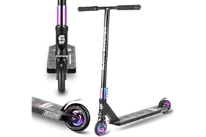 SUOTU Patinete Freestyle, Dirección de 360°, Ruedas de PU de 85A 100 mm, Scooter Freestyle para Niños Adolescente y Adultos, Capacidad Máxima de Carga: 100 kg, Aluminio