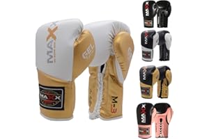 MAXX PRO BOXING GEAR MAXX Maya Leather Lace- up Competition Boxing Gloves Fight Punch Bag competitive Glove