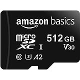 Amazon Basics MicroSDXC, 512 gb, mit SD Adapter, A2, U3, Lesegeschwindigkeit bis zu 100 MB/s, Schwarz