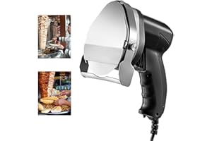 Fayelong Electric Kebab Meat Slicer 100mm Blade Electric Kebab Knife 80W Electric Meat Slicer Shaver 2800RPM with 2 Blades for Cutting Turkish Kebab Lamb Turkey