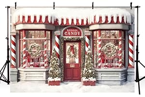 AIBIIN 2,1 x 1,5 m Boże Narodzenie fotografia tło cukierki sklep z upominkami snowfield dekoracja choinka tło zimowy festiwal rodzinny portret zdjęcie rekwizyty