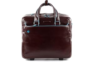 PIQUADRO Cartella trolley 2 ruote in pelle - Bagagli- Borsa a tracolla Unisex - Adulto, Mogano, Talla única - BV4729B2/MO