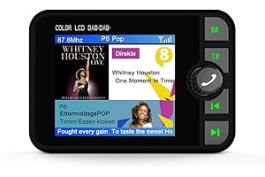 SIXWIN Digital DAB+ Adapter for Car Radio with FM Transmitter+ Bluetooth Handsfree 2.4 Inch LCD Display with TF Play/Aux Out