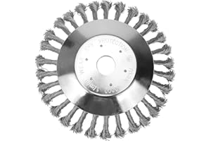 SI FANG 8 inch Garden Weed Brush Lawn Mower Knotted Wire Grass Strimmer Head Trimmer Brush, Solid Steel Wire Wheel Indestructible Cutter Head, for Grass in Corner, Moss, Rust Removal