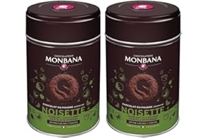 HOP CAFE Chocolat Monbana en poudre arôme Noisette - 2 x 250g