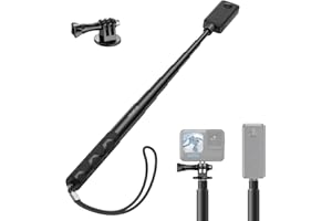 ATUMTEK Invisible Selfie Stick 130cm, Compatible with Action Camera X3, One X/X2, One R/RS, GO2, Hero 12/11/10/9/8/7, Osmo Action, Selfie Stick for Outdoor Sports Air, Adapter Included