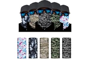 FREESIOM Freesom Lot de 6 Cache Cou Col Visage Couvre-Chef Modo Ete Bandana Tube Homme Femme Cagoule Tour de Cou Elastique Respirant Anti-solaire Sport Velo Vintage Cadeau Pas Cher