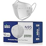 SISO N95 5 Layer Face Mask FFP2 Reusable/washable* (Pack of 10) - ISI Mark/BIS Certified - White