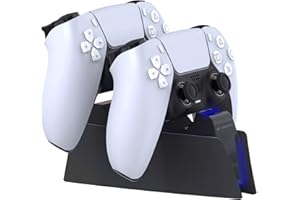 Lioncast Stacja ładująca do kontrolera PS5 z wyświetlaczem LED, szybkie ładowanie, ładowarka kontrolera do oryginalnego kontrolera Sony Playstation 5, akcesoria PS5, bezprzewodowy kontroler Playstation