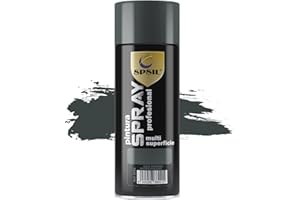 SPSIL Pintura Spray 400ml, Spray Acrílico para Metal/Madera/Plástico (Gris Oscuro Brillo 8551, Paquete de 1), Envío desde España