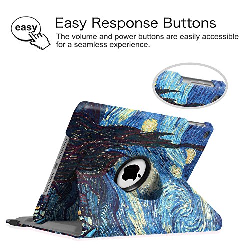 Fintie iPad 9.7 Zoll 2017 / iPad Air Hülle – 360 Grad Rotierend Stand Smart Cover Case Schutzhülle Tasche mit Auto Schlaf / Wach Funktion für Apple iPad 2017 Neue Modell / iPad Air 2013 Modell (Nicht geeignet für iPad Air 2), Sternennacht - 5