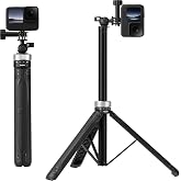 عصا سيلفي TELESIN 360 حامل ثلاثي القوائم GoPro، مع عمود تمديد مثبت على الكرة، مقبض أحادي القوائم، قبضة Pro Max Hero 12 11 10 9 8