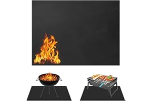 Dhqkqg Feuerfeste Unterlage, Hitzebeständig Hitzeschutzmatte 39*47 Zoll, Feuerschutzmatte, Perfekte Brandschutzmatte fürs Löten, Ideal als Brandschutzmatte für Grills, Camping, Schweißen, Kamin, Rasen