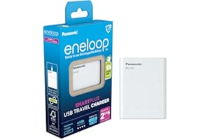 Panasonic eneloop BQ-CC87ic eneloop SmartPlus USB Travel do 1–4 akumulatorów AA/AAA Ni-MH z wyjściem USB i 10 funkcjami bezpieczeństwa