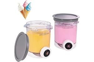 YONHESHI 2 Stück für Ninja Swirl Creami Behälter 480 ml Eisbehälter - Kompatibel mit Ninja Creami NC701 & NC700 Serie Eismaschinen - BPA-frei & Spülmaschinenfest