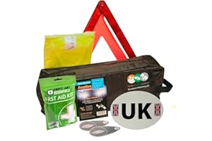Family Motoring & Leisure European Travel Kit for Driving Abroad Quality Ultimate Safety Abroad European Travel Essentials Storage Bag & Emergency Roadside Breakdown