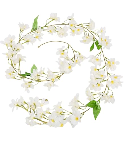 Ghirlanda Di Fiori Di Ciliegio Artificiali – Rosa Scuro, 180 Cm – Rampicante Sakura Per Decorazioni Matrimoni, Feste, Giardino E Pareti