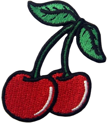 Cherries - Fruit - Garden - Kitchen - Embroidered Iron On Applique Patch