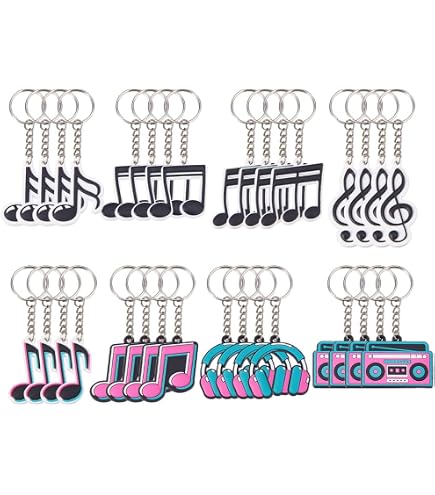 SUNNYCLUE Muziek Sleutelhanger Bulk – 20 Stuks Zilver Metalen Legering, Muziekthema Bedels Voor Piano, Noten En Instrumenten – DIY & Feestcadeaus