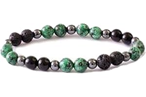 UEUC Chakra Balance Yoga Bracelet en Pierre d'onyx Naturel Bracelet diffuseur pour Les Hommes et Les Femmes