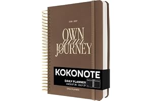 Kokonote A5 Academic Diary 2026-2027 Page a Day - Bitter Mocha