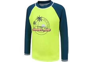 Aisyee T Shirt de Bain Anti UV Garcon à Manche Longue Maillot de Bain à séchage Rapide Enfant 5-16 Ans
